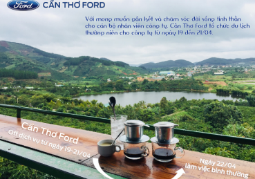 Cần Thơ Ford thông báo lịch nghĩ du lịch 2019