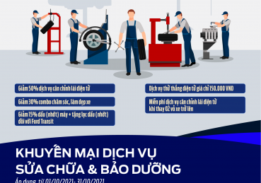 KHUYẾN MÃI DỊCH VỤ SỬA CHỮA BẢO DƯỠNG CẦN THƠ FORD THÁNG 10/2021