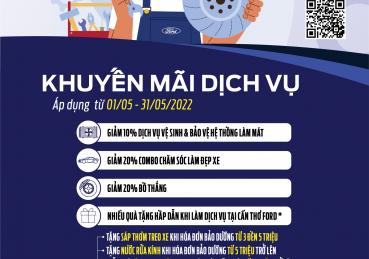 KHUYẾN MÃI DỊCH VỤ SỬA CHỮA BẢO DƯỠNG CẦN THƠ FORD THÁNG 5.2022