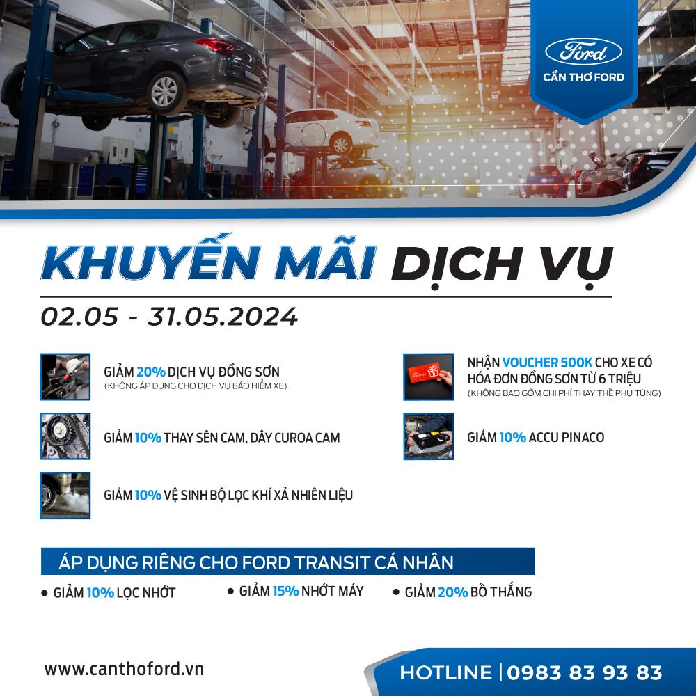 KHUYẾN MÃI DỊCH VỤ THÁNG 05 TẠI CẦN THƠ FORD