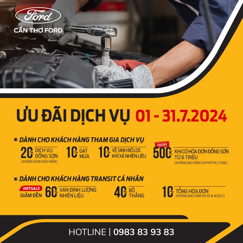 KHUYẾN MÃI DỊCH VỤ THÁNG 07 TẠI CẦN THƠ FORD