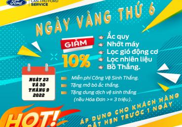 Khuyến mãi HOT -  NGÀY VÀNG - THỨ 6 (23 và 30/09)