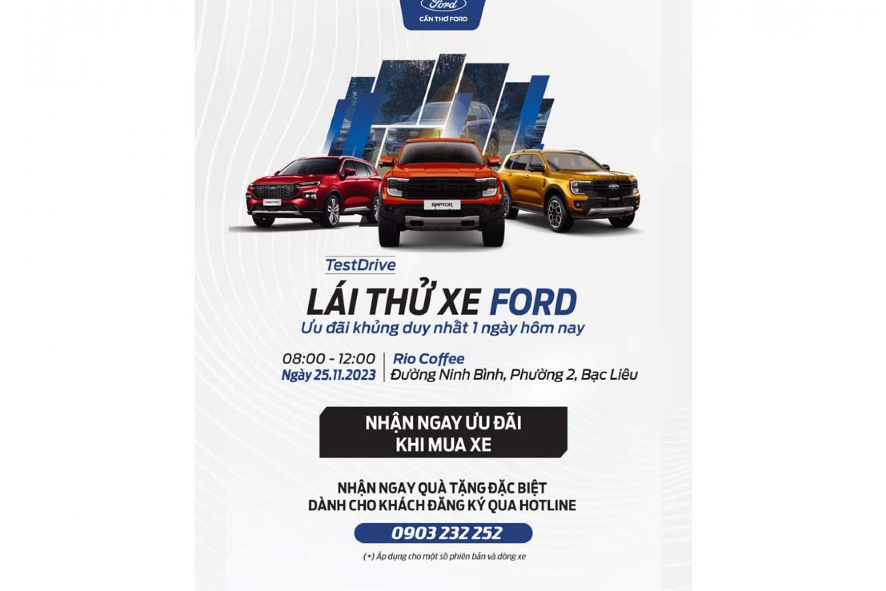 LÁI THỬ XE FORD TẠI XỨ SỞ BẠC LIÊU