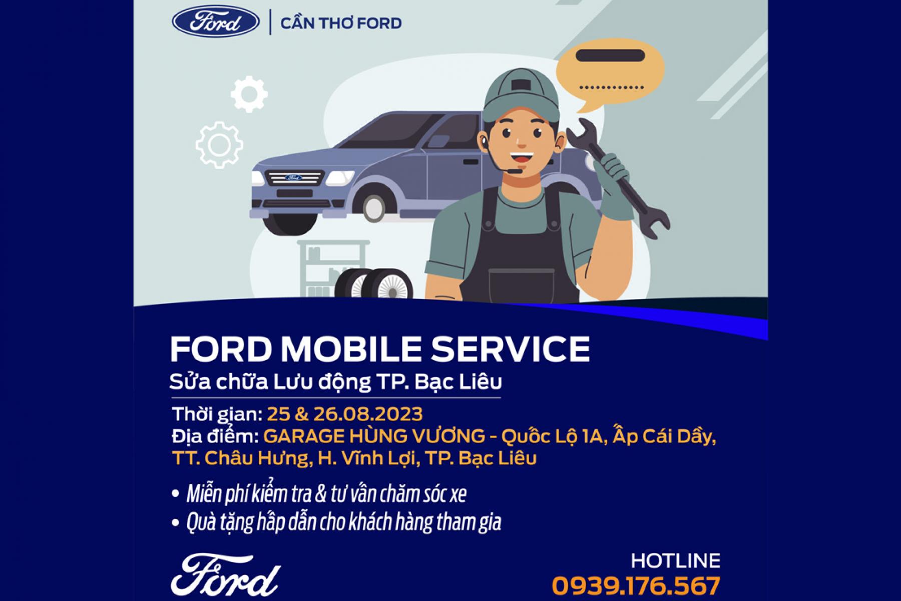MOBILE SERVICE CỦA CẦN THƠ FORD TẠI TP. BẠC LIÊU
