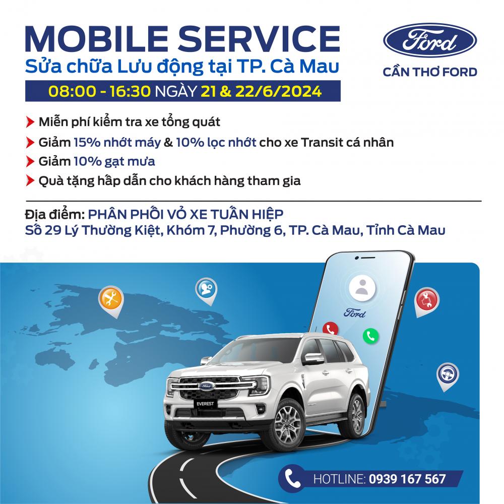 MOBILE SERVICE CỦA CẦN THƠ FORD TẠI TP. CÀ MAU