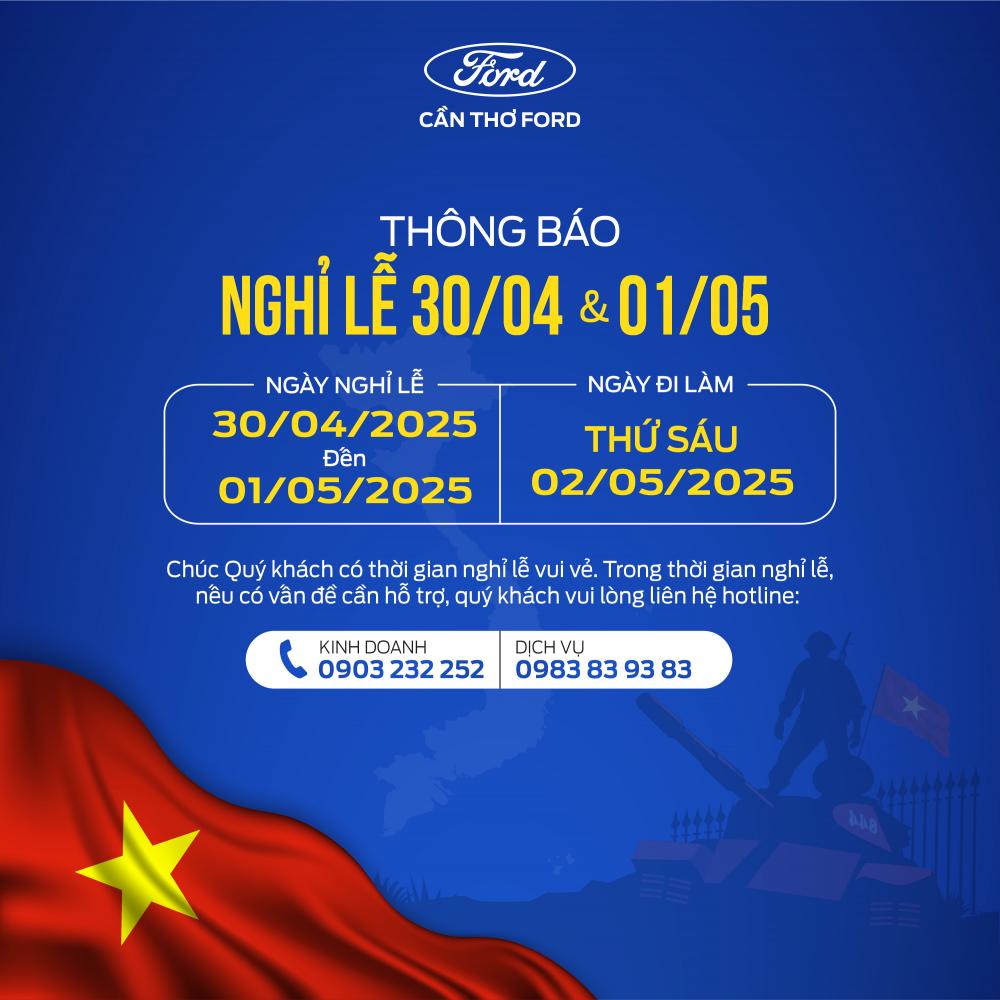 [THÔNG BÁO] LỊCH NGHỈ LỄ 30/4 & 01/05