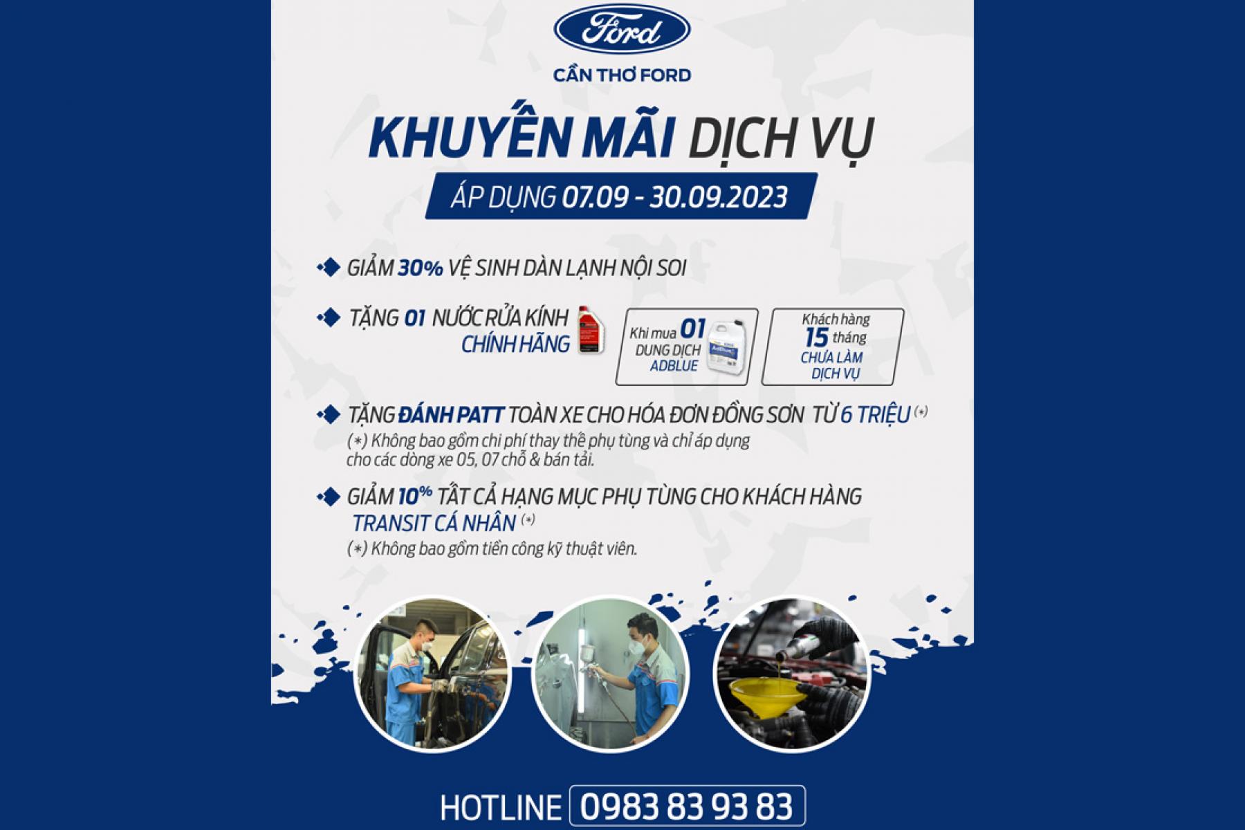 XƯỞNG DỊCH VỤ CẦN THƠ FORD - NƠI ƯU ĐÃI NGẬP TRÀN